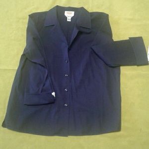 NWT Talbots Navy Button Down Shirt
